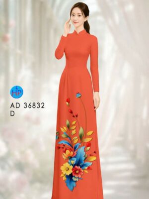 Vải Áo Dài Hoa In 3D AD 36832