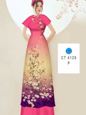 Vải Áo Dài Hoa In 3D AD CT4129