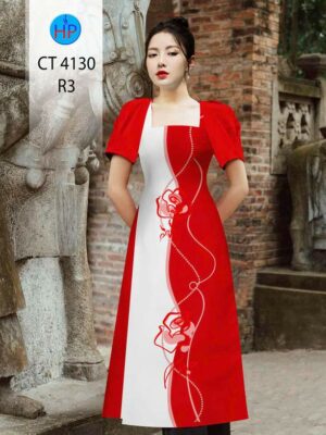 Vải Áo Dài Hoa Hồng AD CT4130