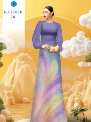 Vải Áo Dài Hoa In 3D AD 27006