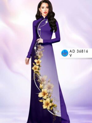 Vải Áo Dài Hoa In 3D AD 36816