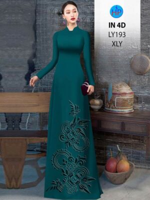 Vải Áo Dài Hoa In Chìm 4D AD LY193