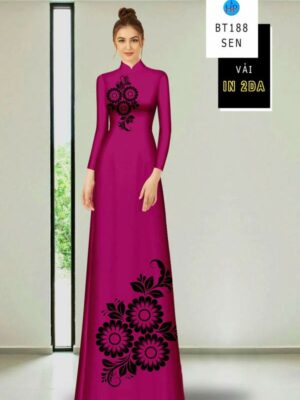 Vải Áo Dài Hoa In 4D AD BT188