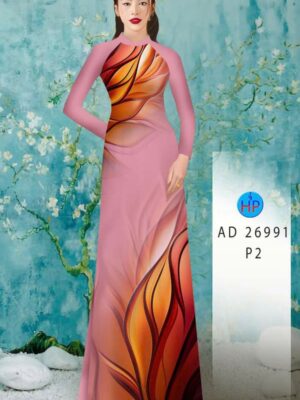 Vải Áo Dài Hoa In 3D AD 26991