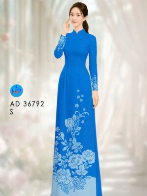 Vải Áo Dài Hoa In 3D AD 36792
