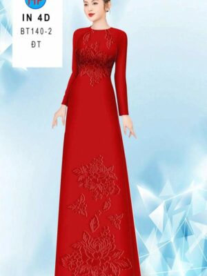 Vải Áo Dài Hoa In 4D AD BT140-2