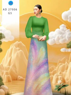 Vải Áo Dài Hoa In 3D AD 27006