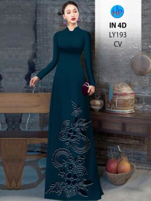 Vải Áo Dài Hoa In Chìm 4D AD LY193