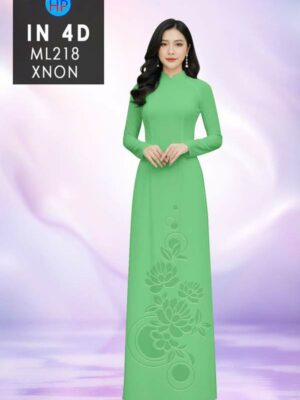 Vải Áo Dài Hoa In 4D AD ML218