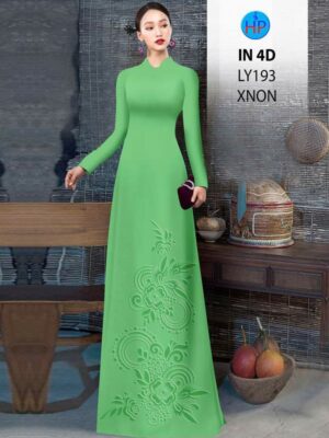 Vải Áo Dài Hoa In Chìm 4D AD LY193