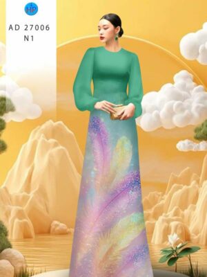 Vải Áo Dài Hoa In 3D AD 27006