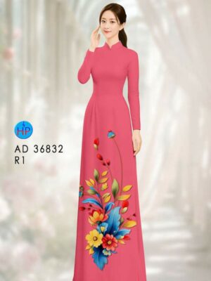 Vải Áo Dài Hoa In 3D AD 36832
