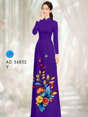 Vải Áo Dài Hoa In 3D AD 36832