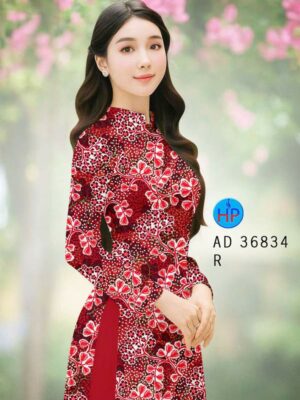 Vải Áo Dài Hoa In 3D AD 36834