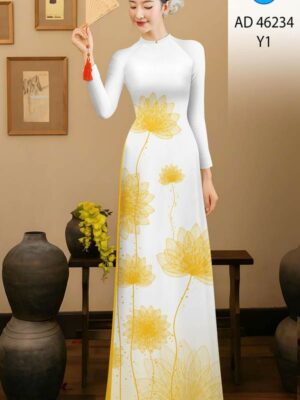 Vải Áo Dài Hoa Sen AD 46234
