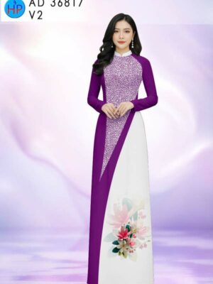 Vải Áo Dài Hoa In 3D AD 36817