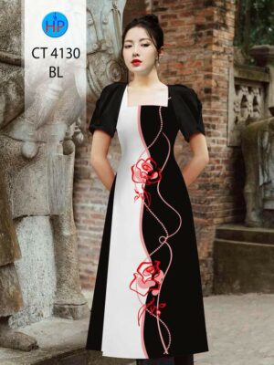 Vải Áo Dài Hoa Hồng AD CT4130