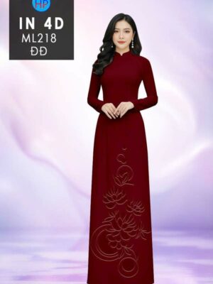 Vải Áo Dài Hoa In 4D AD ML218