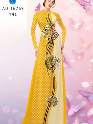 Vải Áo Dài Hoa In 3D AD 16769