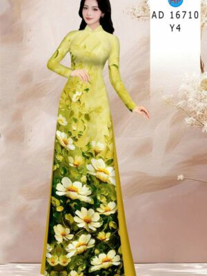 Vải Áo Dài Hoa Cúc AD 16710