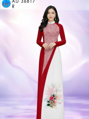 Vải Áo Dài Hoa In 3D AD 36817