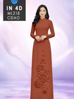 Vải Áo Dài Hoa In 4D AD ML218