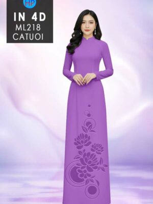 Vải Áo Dài Hoa In 4D AD ML218