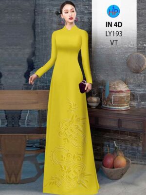 Vải Áo Dài Hoa In Chìm 4D AD LY193