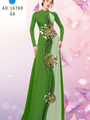 Vải Áo Dài Hoa In 3D AD 16769