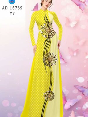 Vải Áo Dài Hoa In 3D AD 16769