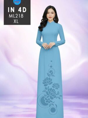 Vải Áo Dài Hoa In 4D AD ML218