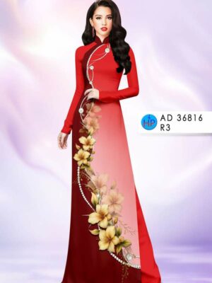 Vải Áo Dài Hoa In 3D AD 36816