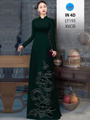 Vải Áo Dài Hoa In Chìm 4D AD LY193