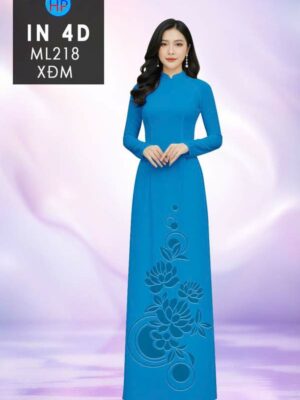 Vải Áo Dài Hoa In 4D AD ML218