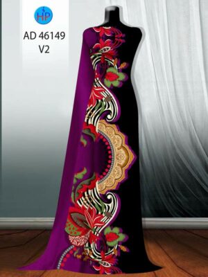 Vải Áo Dài Hoa In 3D AD 46194