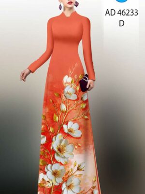 Vải Áo Dài Hoa In 3D AD 46233