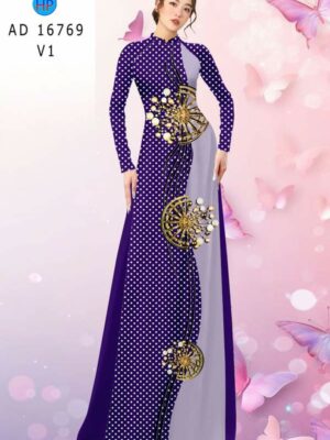 Vải Áo Dài Hoa In 3D AD 16769