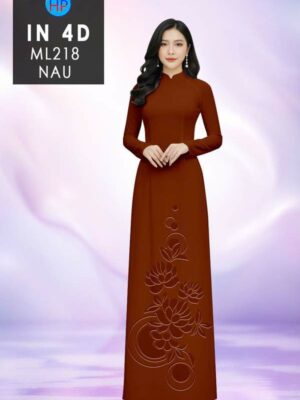 Vải Áo Dài Hoa In 4D AD ML218