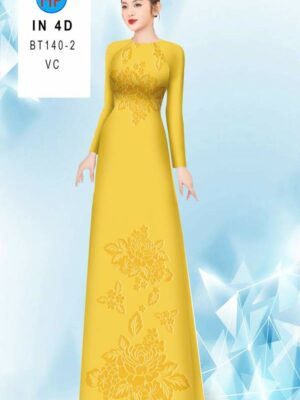 Vải Áo Dài Hoa In 4D AD BT140-2