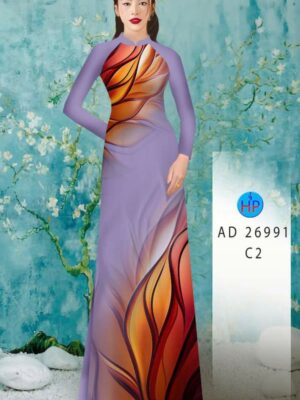 Vải Áo Dài Hoa In 3D AD 26991