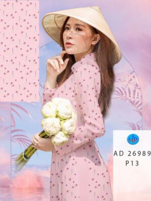 Vải Áo Dài Hoa In 3D AD 26989