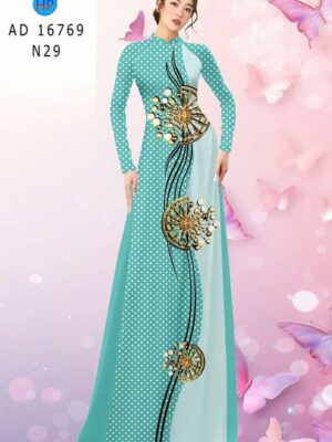 Vải Áo Dài Hoa In 3D AD 16769