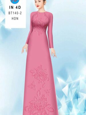 Vải Áo Dài Hoa In 4D AD BT140-2