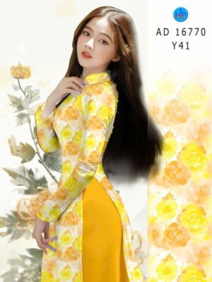 Vải Áo Dài Hoa Hồng Đều AD 16770