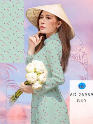 Vải Áo Dài Hoa In 3D AD 26989