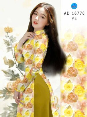 Vải Áo Dài Hoa Hồng Đều AD 16770