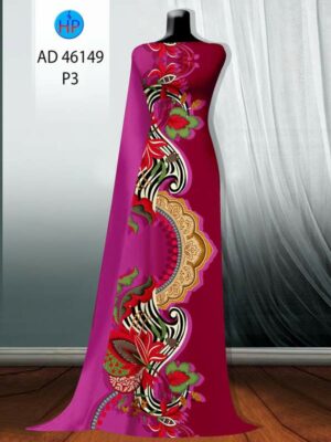 Vải Áo Dài Hoa In 3D AD 46194