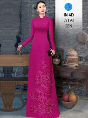 Vải Áo Dài Hoa In Chìm 4D AD LY193