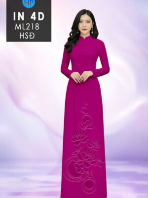 Vải Áo Dài Hoa In 4D AD ML218