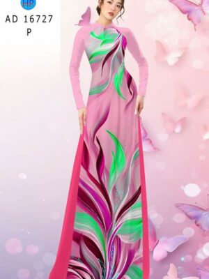 Vải Áo Dài Hoa In 3D AD 16727